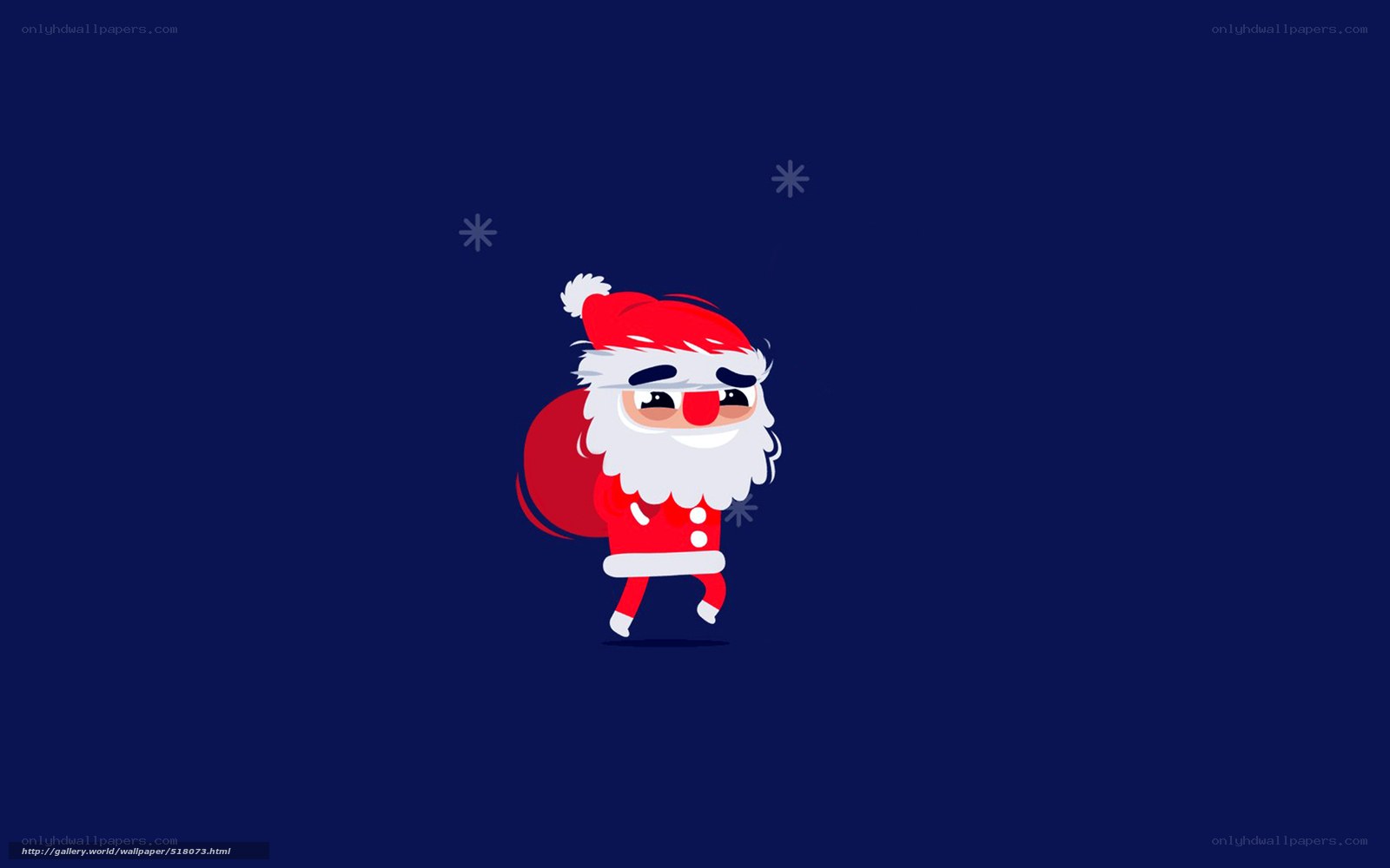 Santa Claus walking with sack
