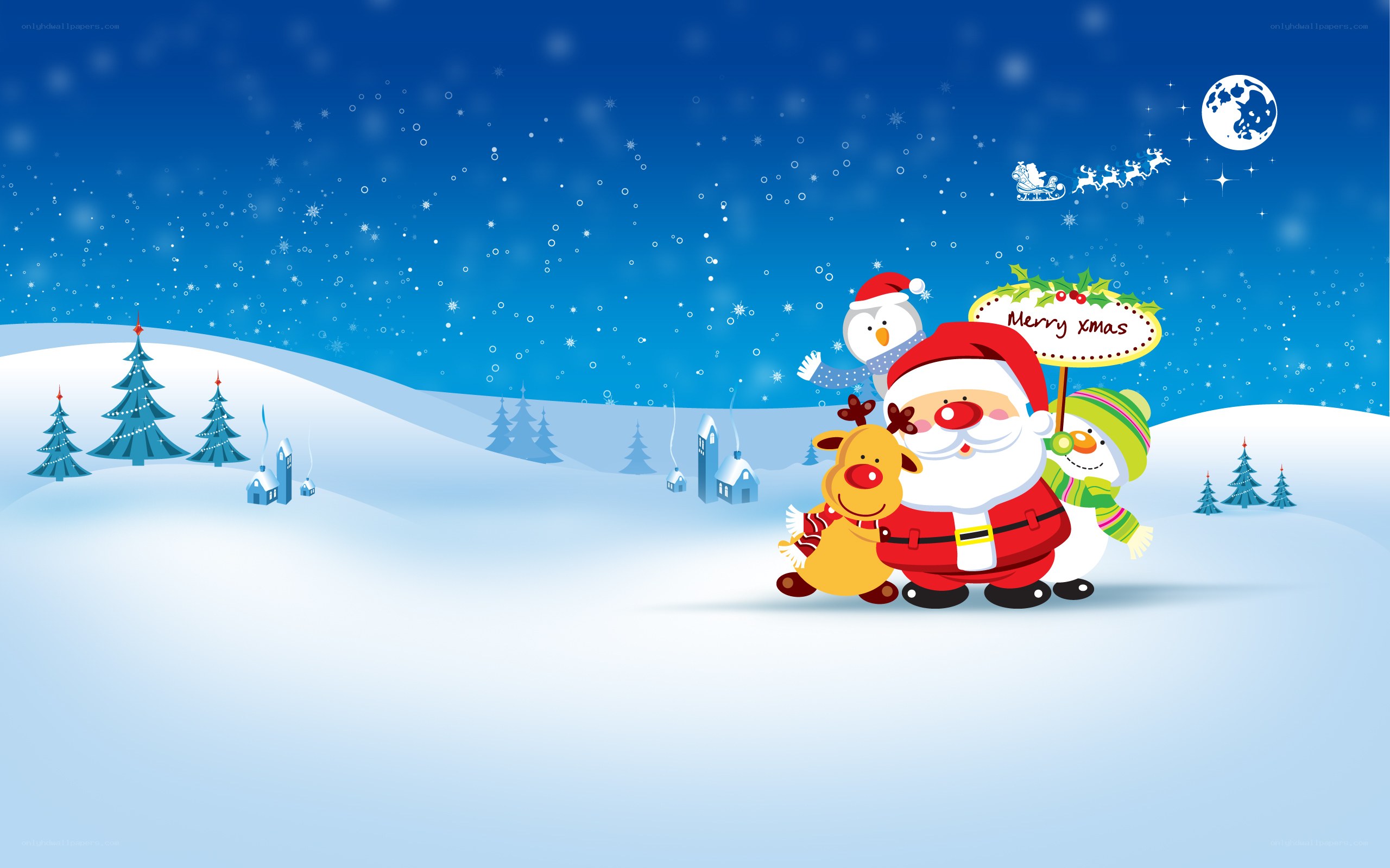 Santa Claus winter scene