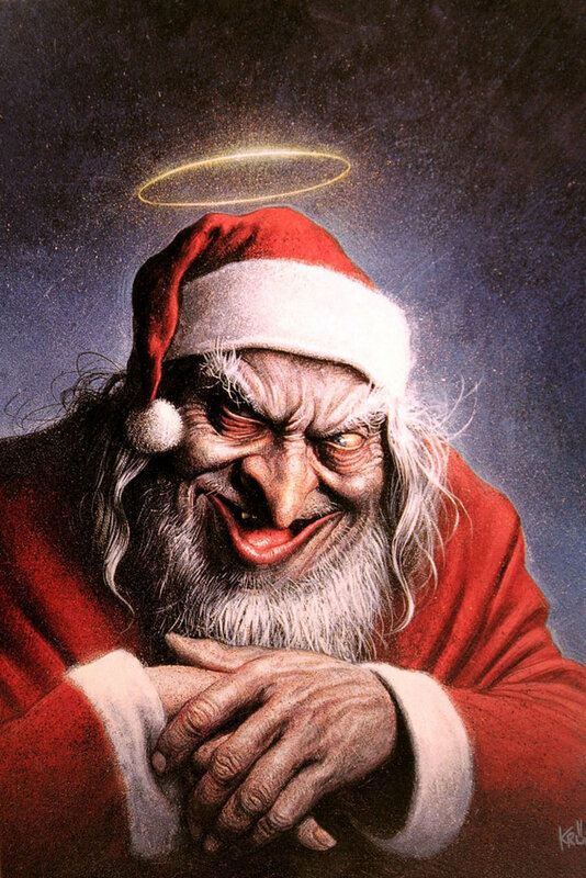 Santa Claus with a halo