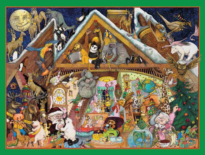 Santa Claus with Animals — Green