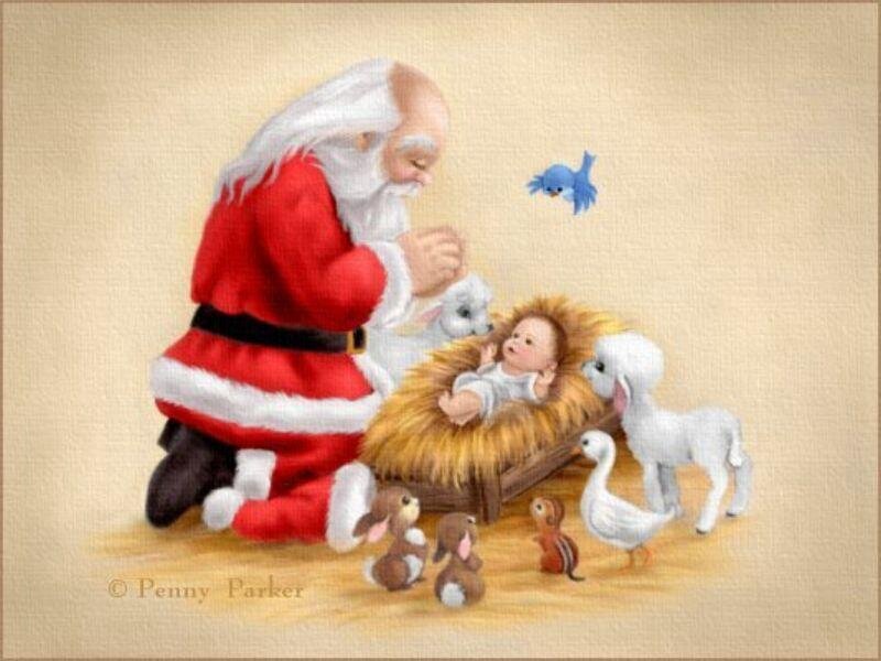 Santa Claus with Baby Jesus