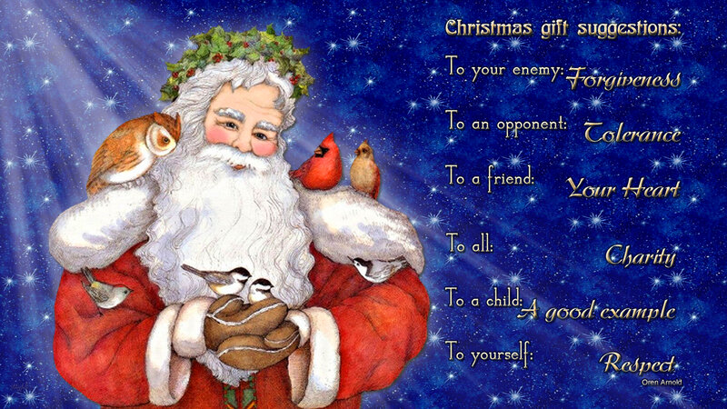 Santa Claus with Birds — Blue