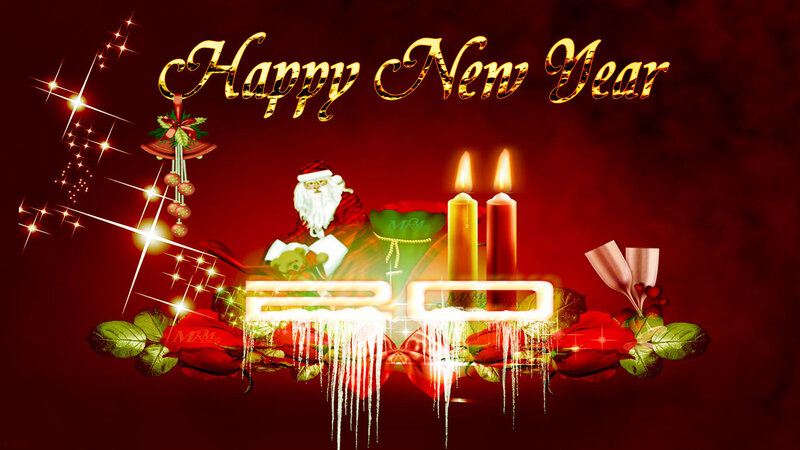 Santa Claus with Candles — Red