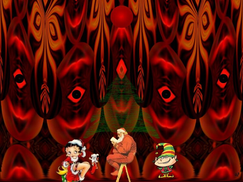 Santa Claus with Cartoon Characters