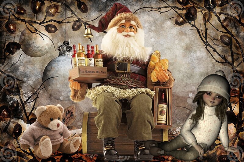 Santa Claus with Children — Brown