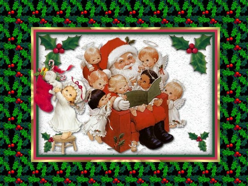 Santa Claus with Children — Green