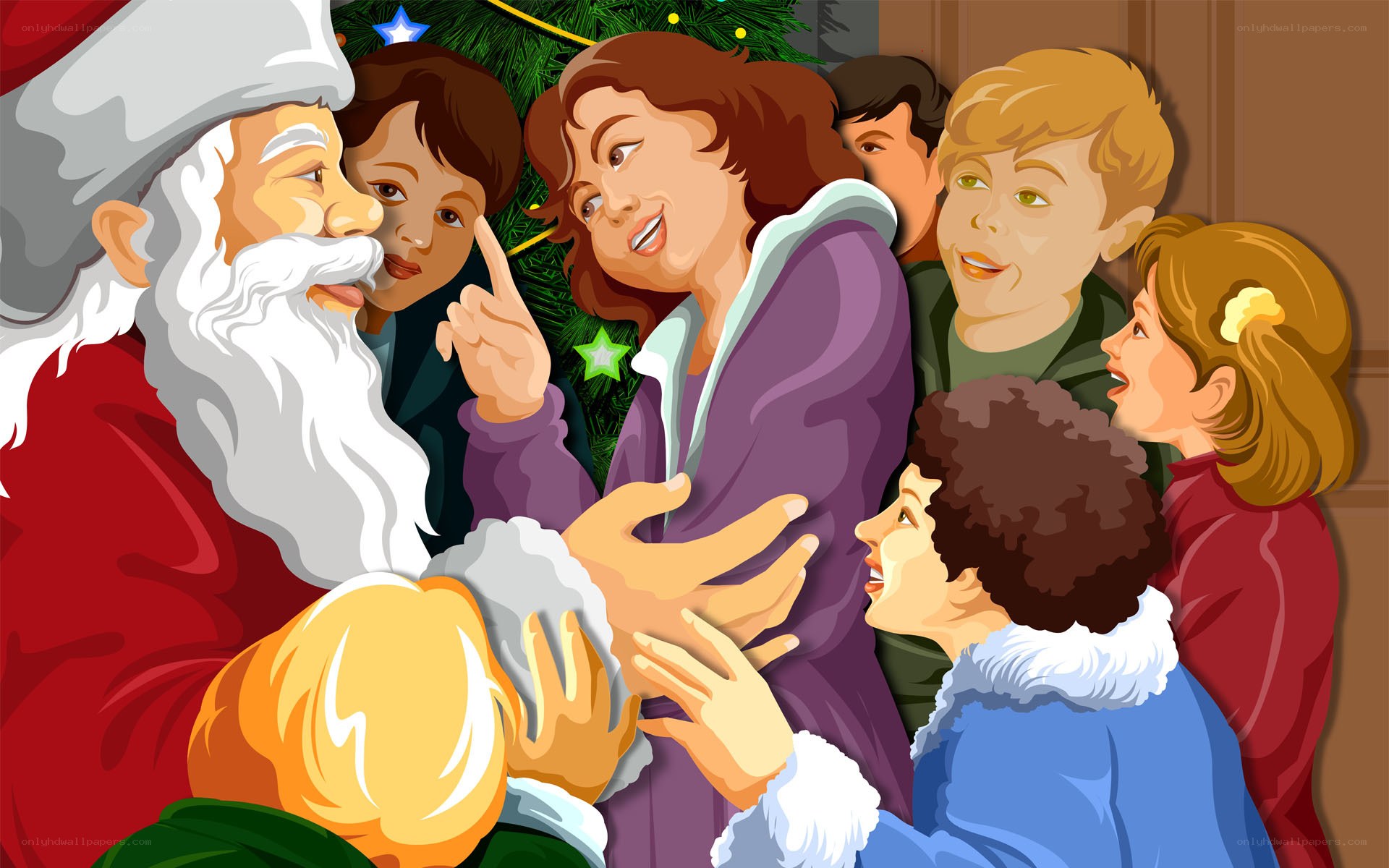 Santa Claus with children