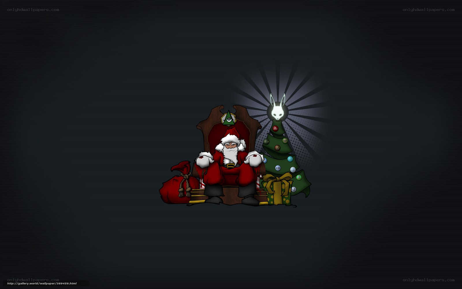 Santa Claus with Christmas tree