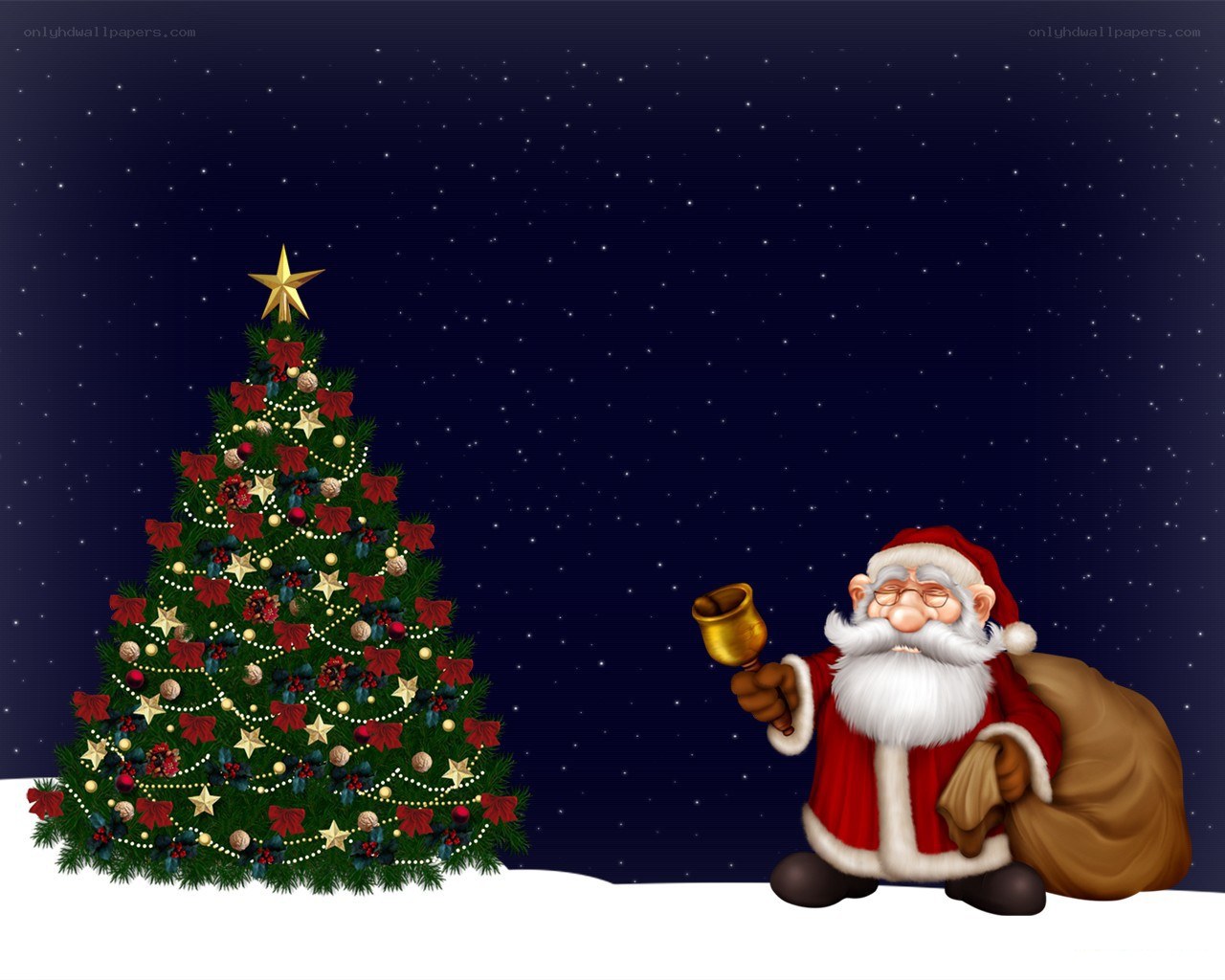 Santa Claus with Christmas tree