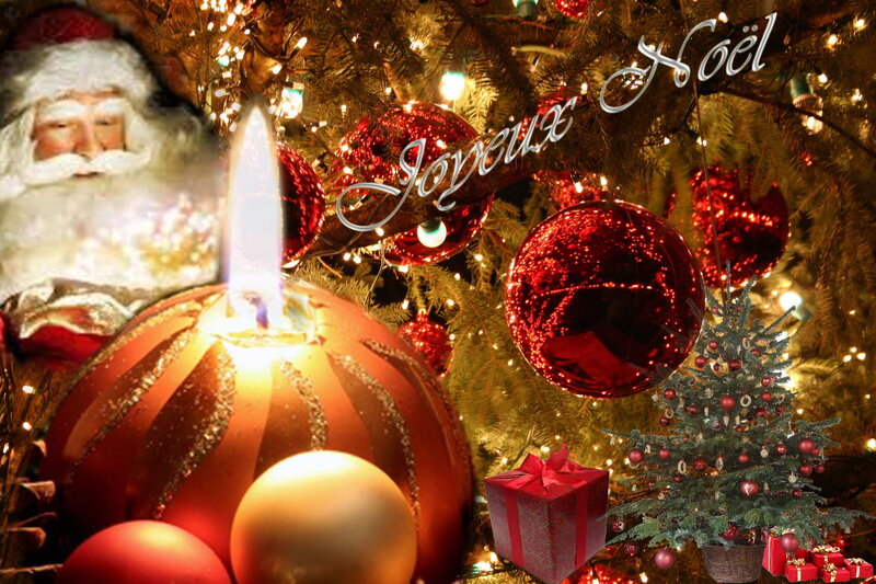 Santa Claus with Christmas Tree — Red, Festive, Winter, Photograph, Candle