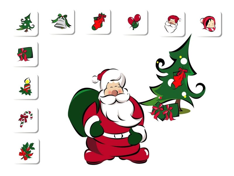 Santa Claus with Christmas Tree — Red