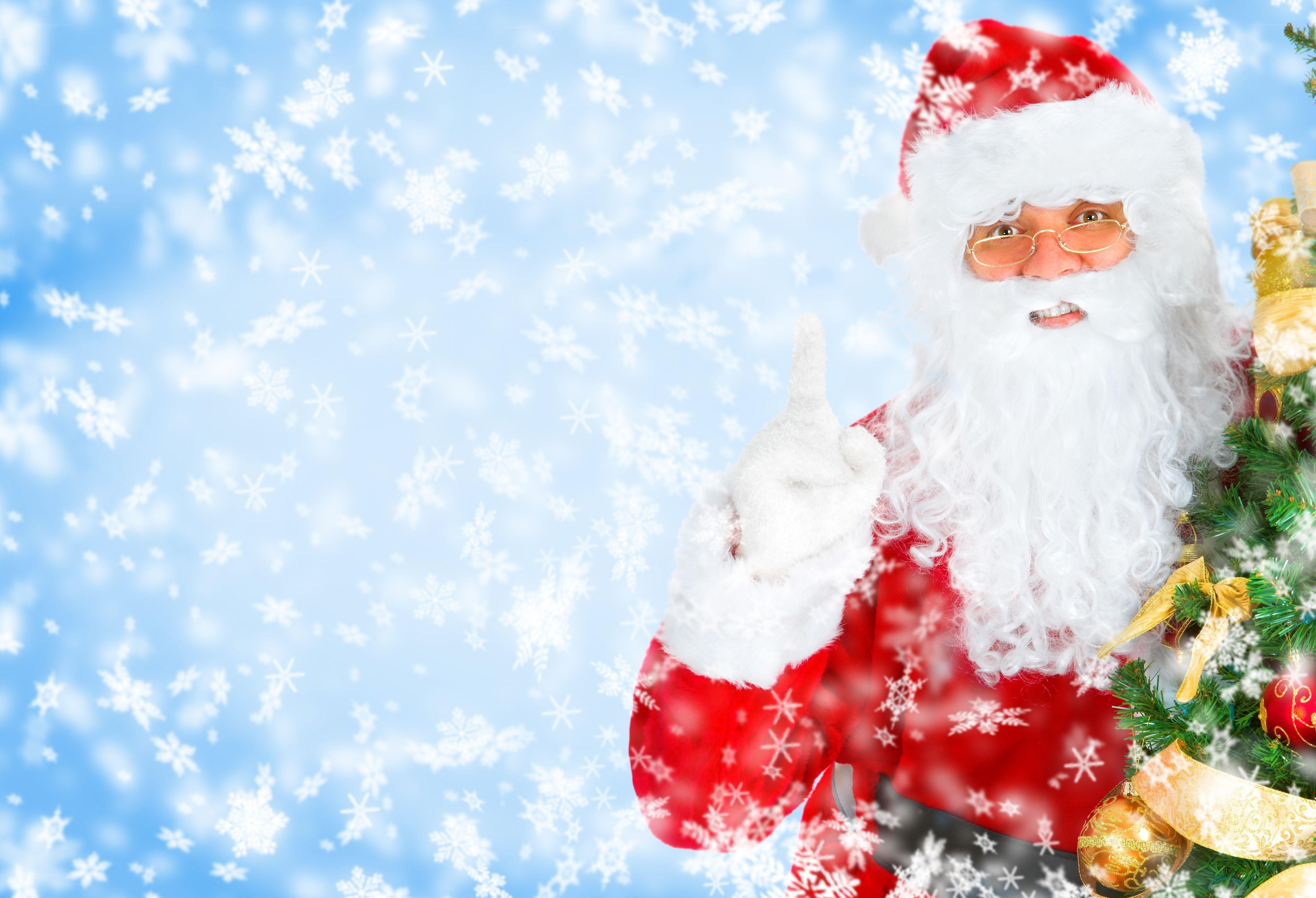 Santa Claus with Christmas tree