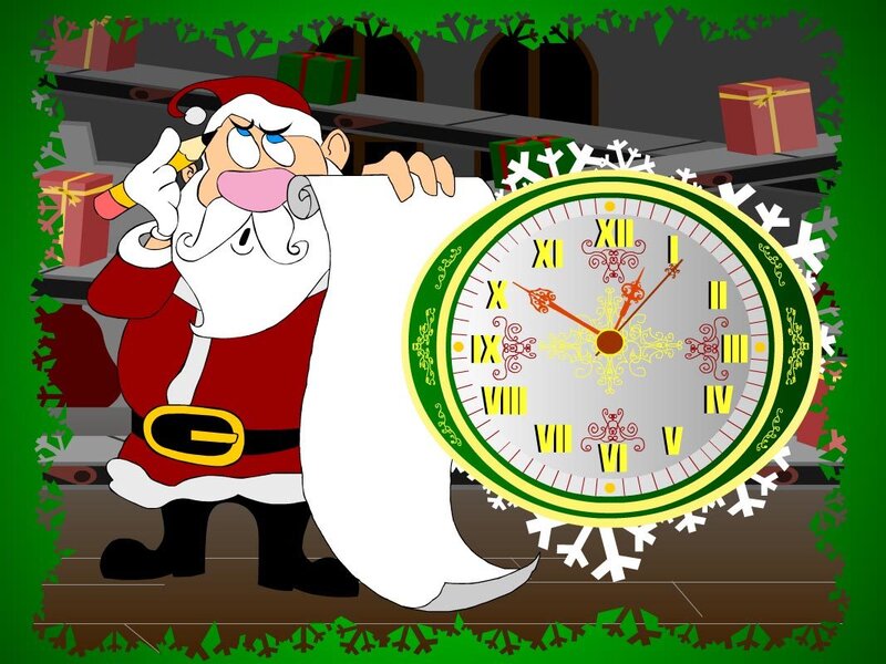 Santa Claus with Clock