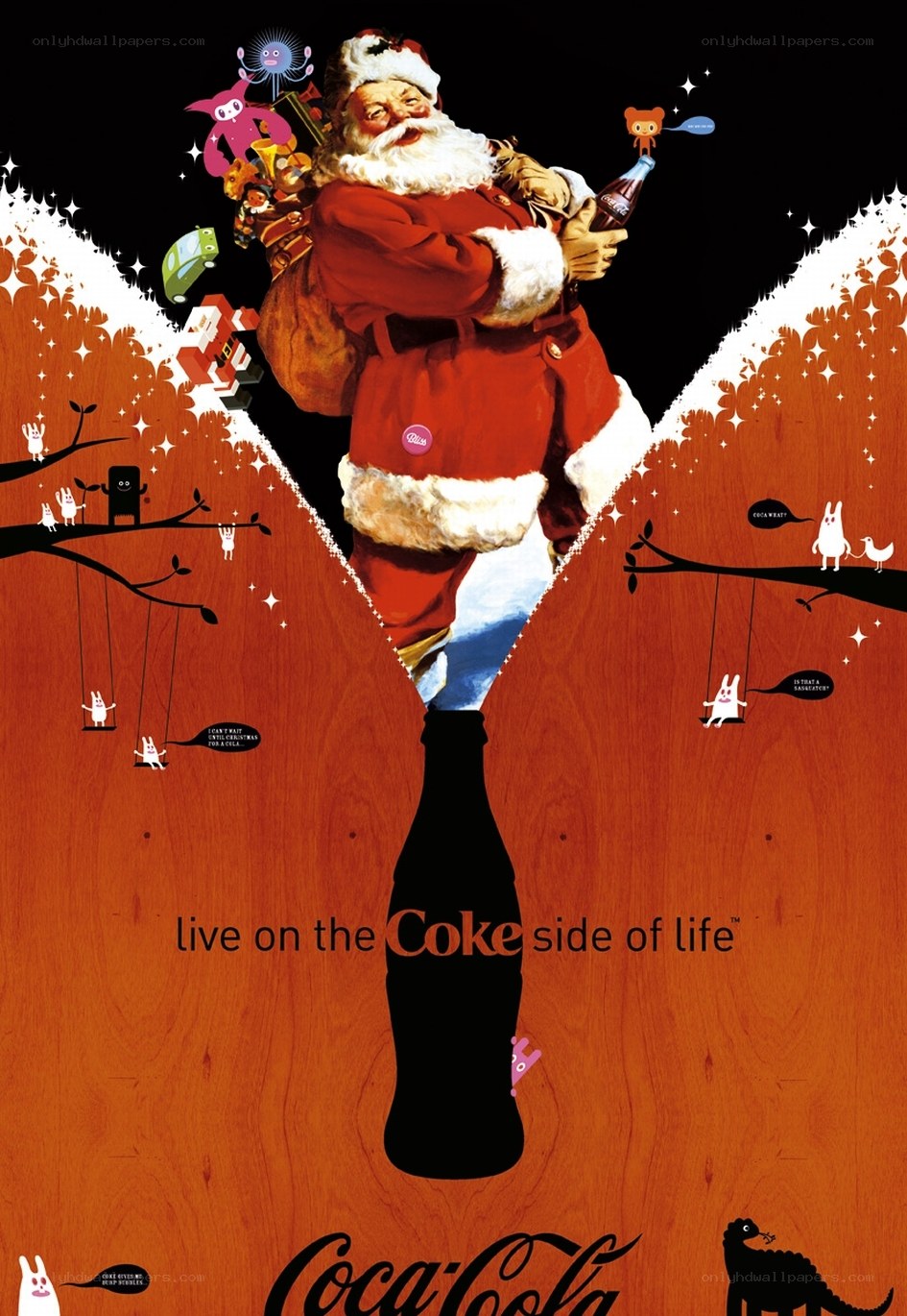 Santa Claus with Coca-Cola bottle