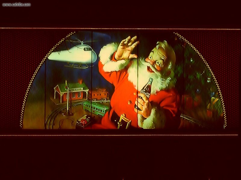 Santa Claus with Coca-Cola — Red, Festive, Night