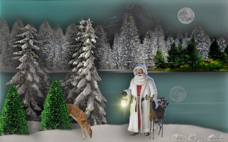 Santa Claus with Deer — White