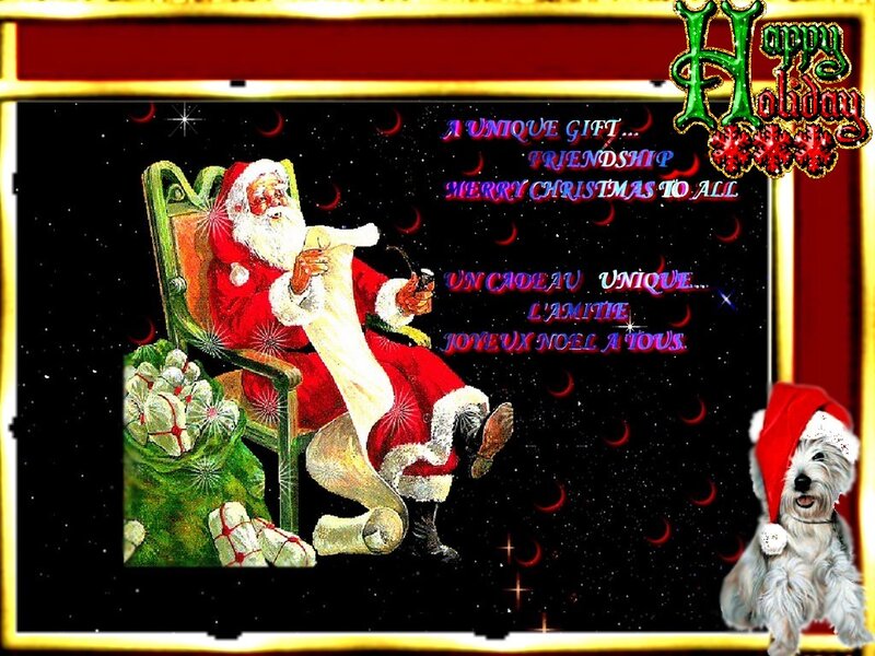 Santa Claus with Dog — Red, Festive