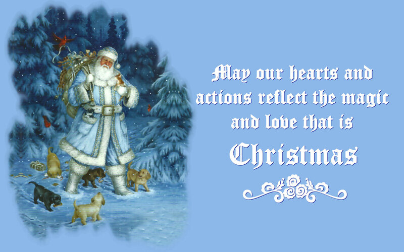 Santa Claus with Dogs — Blue