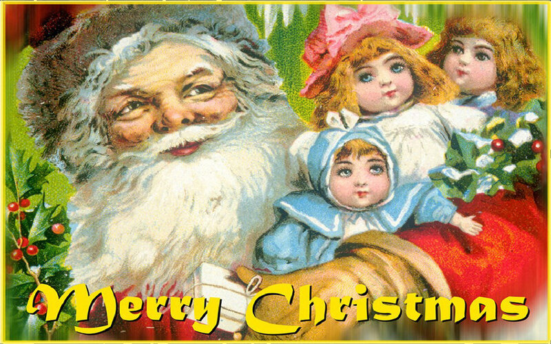 Santa Claus with Dolls