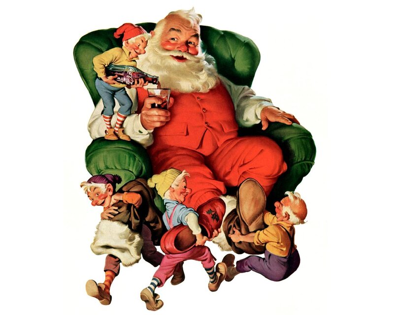 Santa Claus with Elves — Red