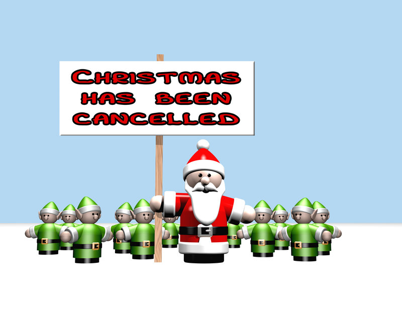 Santa Claus with Elves — White