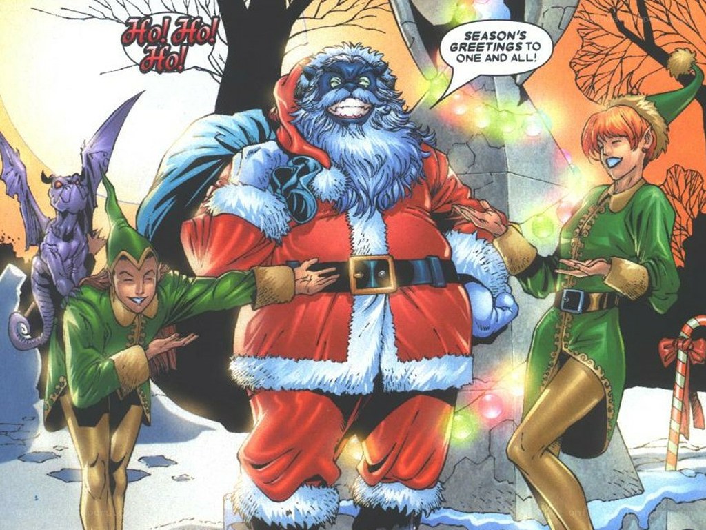 Santa Claus with elves