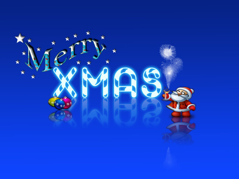 Santa Claus with Fireworks