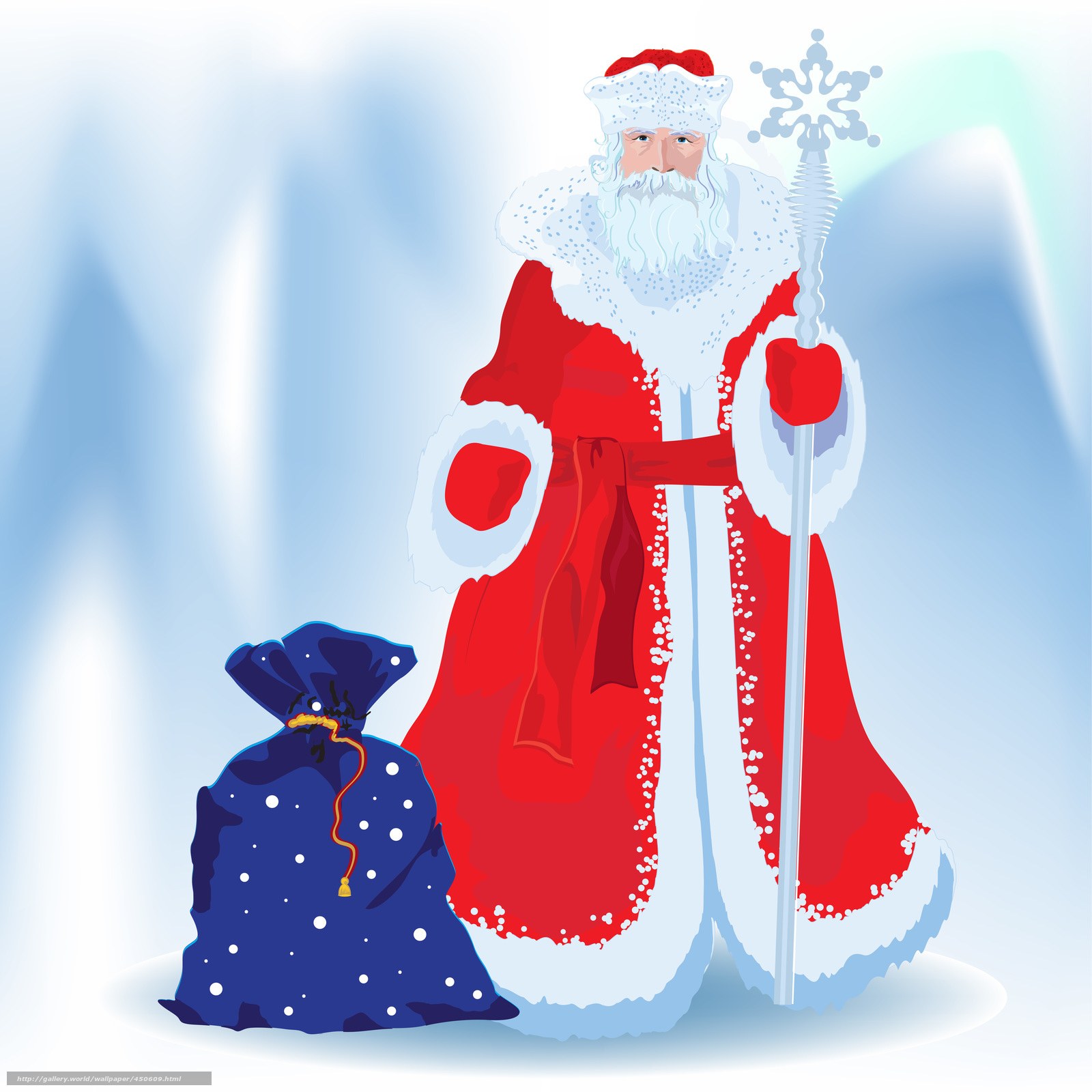Santa Claus with gift bag