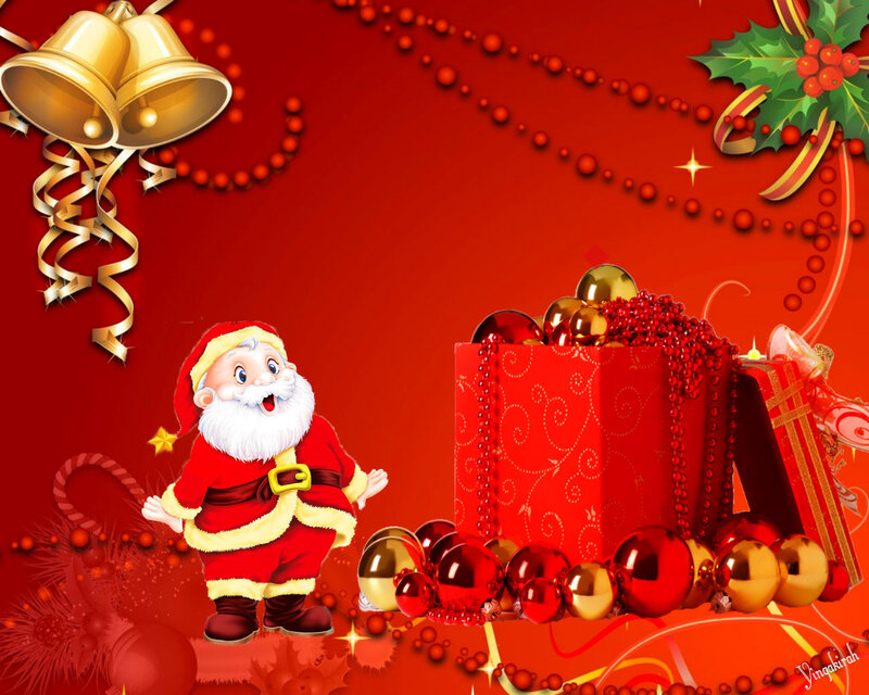 Santa Claus with Gift Box