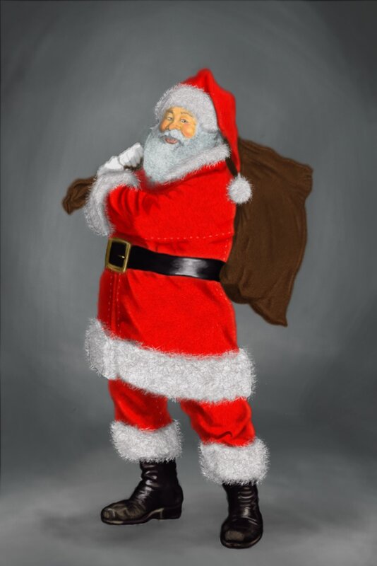 Santa Claus with gift sack