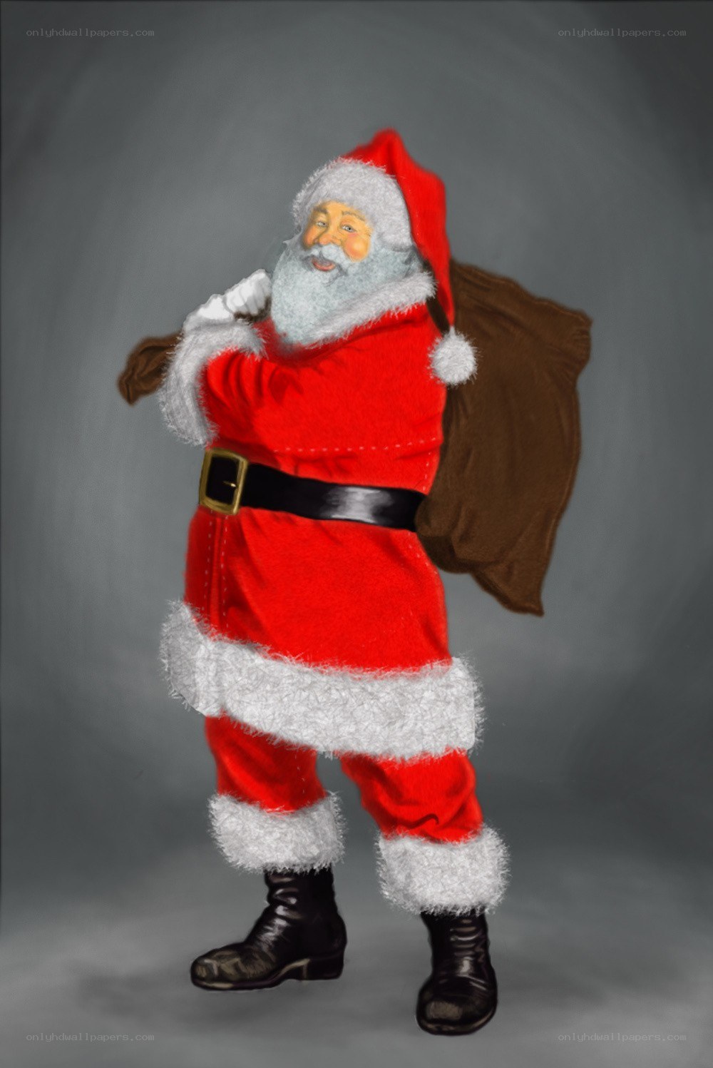 Santa Claus with gift sack