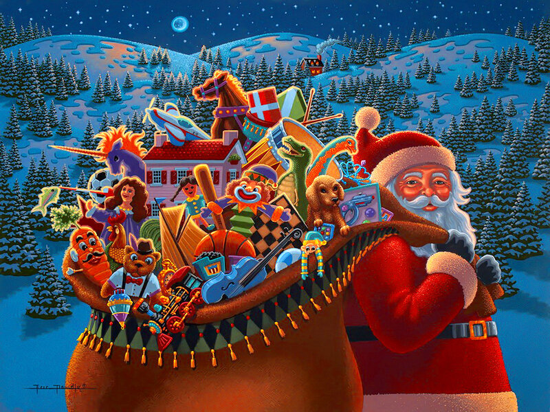 Santa Claus with Gift Sack — Red