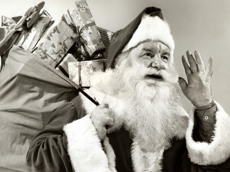 Santa Claus with Gifts — Black