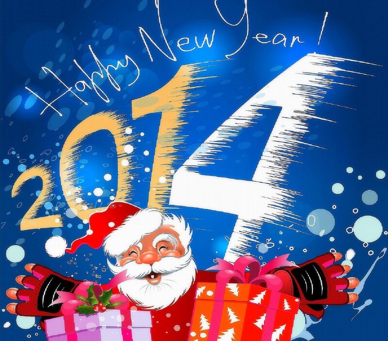 Santa Claus with Gifts — Blue, Festive