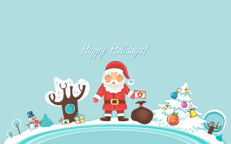 Santa Claus with Gifts — Light Blue