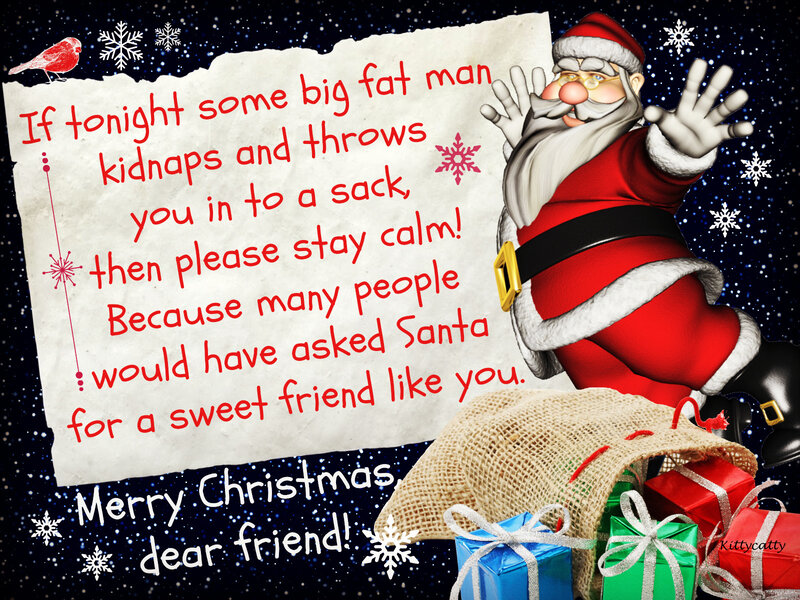 Santa Claus with Gifts — Red, Festive, Night, Digital Art, Snowflakes