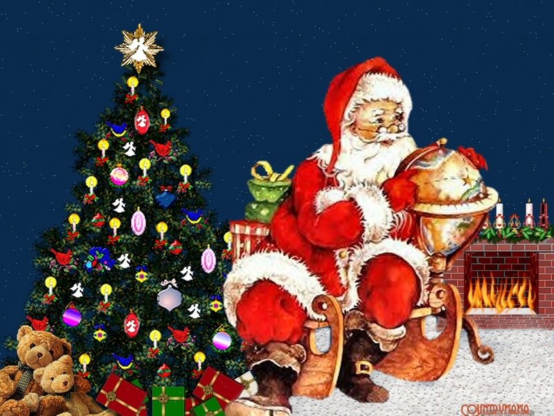 Santa Claus with Globe — Red