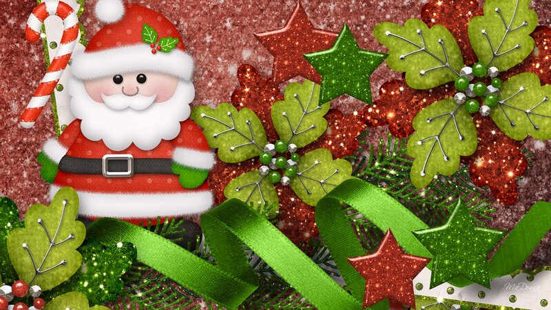 Santa Claus with Holiday Decorations