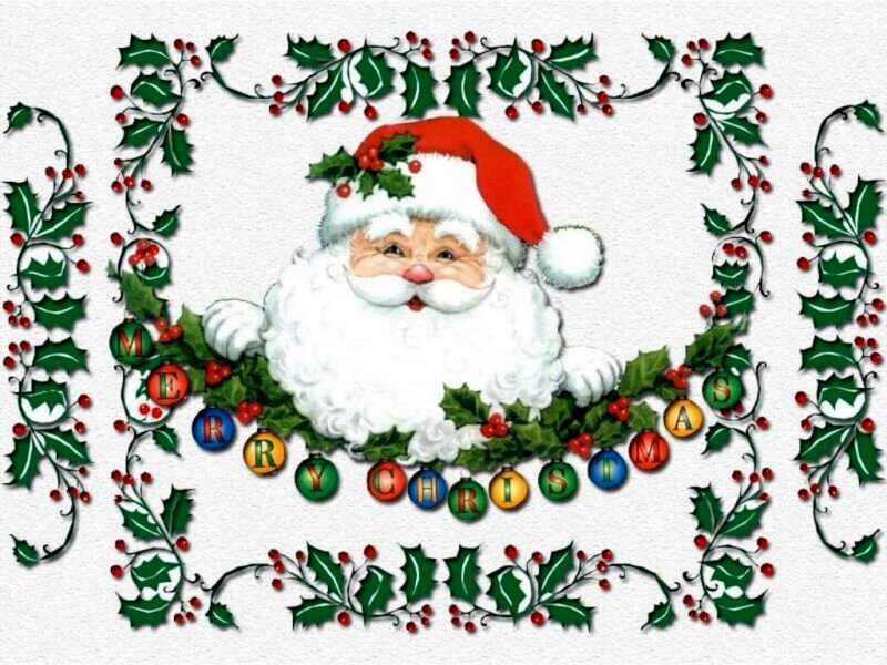 Santa Claus with Holly — Green