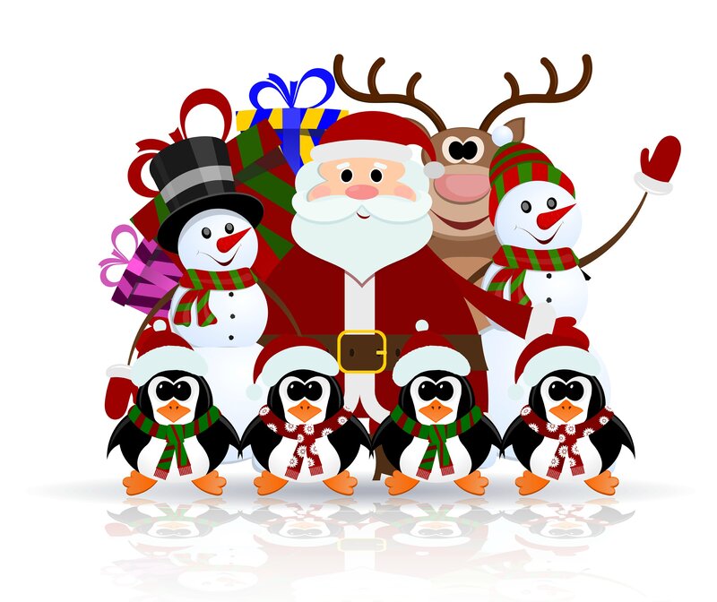 Santa Claus with Penguins