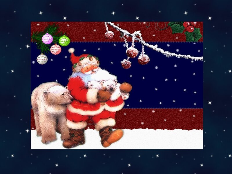 Santa Claus with Polar Bears