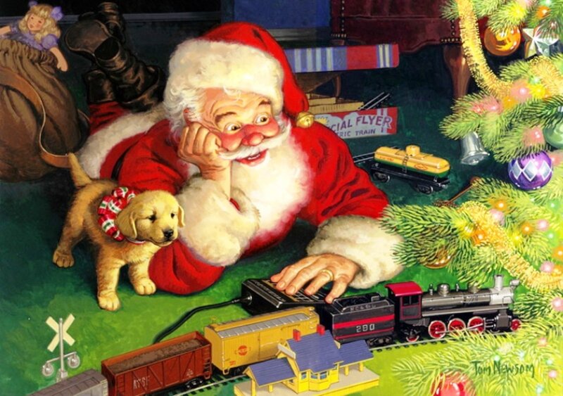 Santa Claus with Puppy