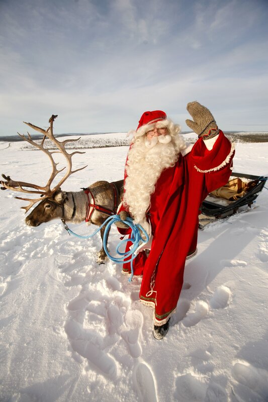 Santa Claus with reindeer
