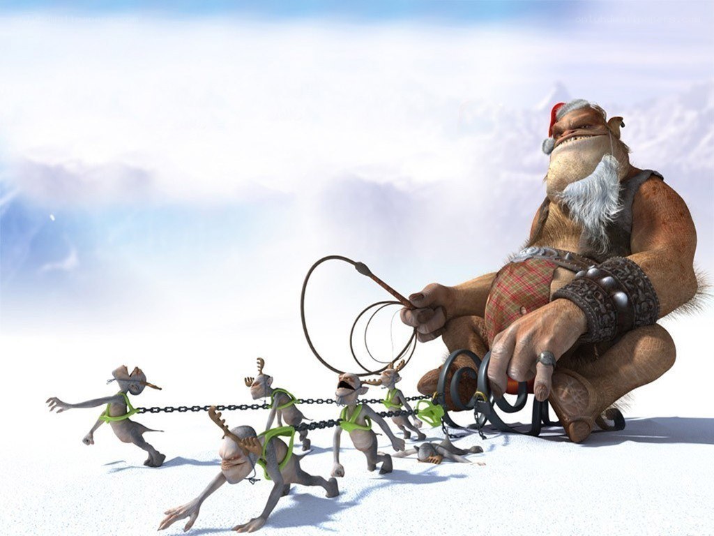 Santa Claus with reindeer