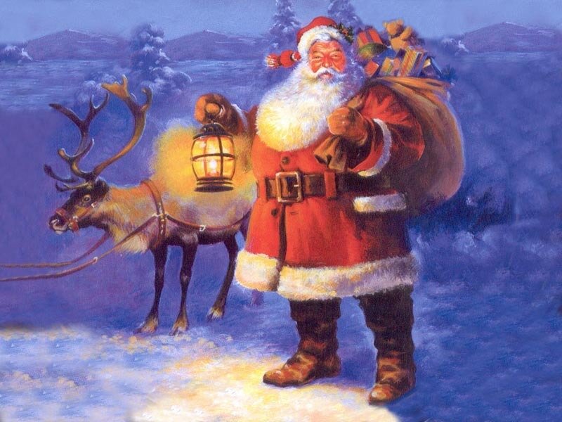 Santa Claus with reindeer