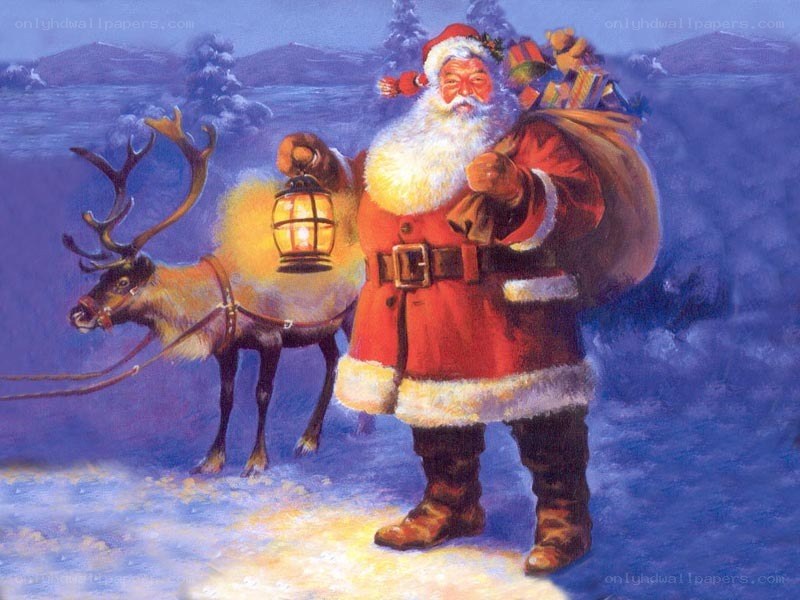 Santa Claus with reindeer