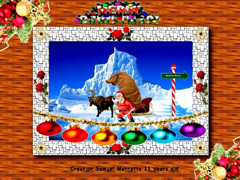 Santa Claus with Reindeer — Red, Festive, Winter, Digital Art, Sleigh