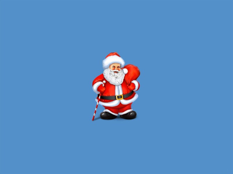 Santa Claus with sack and cane