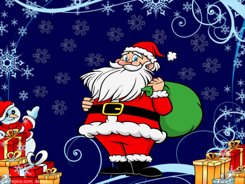 Santa Claus with Sack — Blue, Festive
