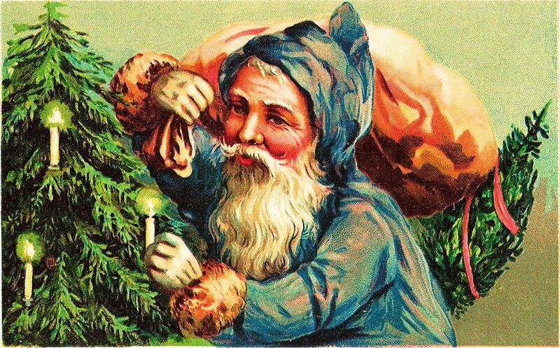 Santa Claus with Sack — Green